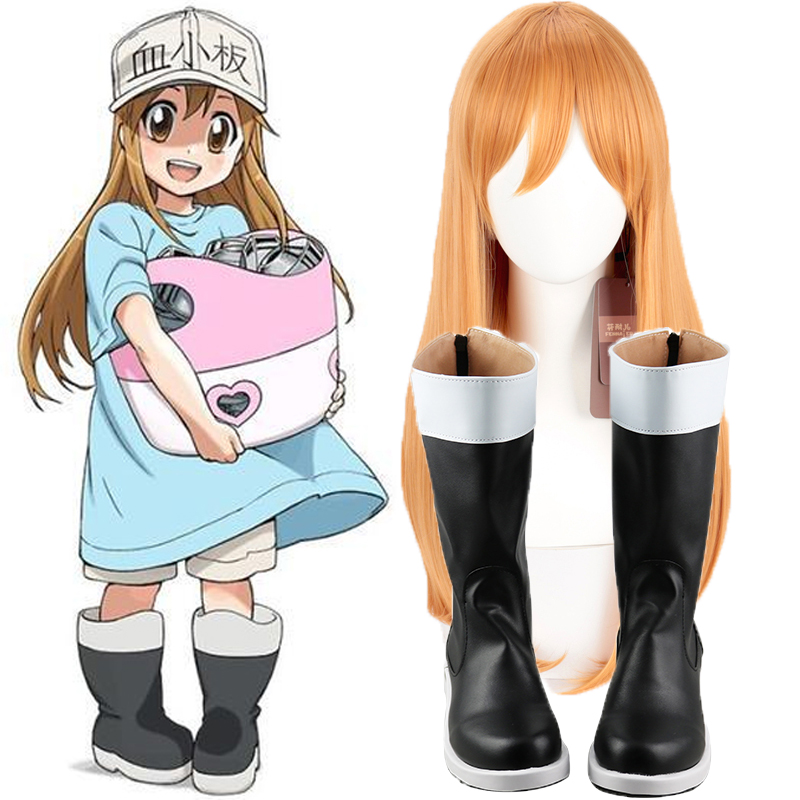 Leather Work Japan - อะนิเมะคอสเพลย์เซลล์ทำงาน/Hataraku ชินเกล็ดเลือดคอสเพลย์รองเท้า Wigs เครื่องแต่งกายสำหรับผู้ชายผู้หญิงน่ารักฮาโลวีน Props หมวก