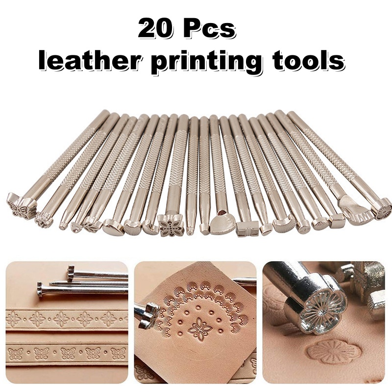 Leather Work Organiser - ชุดเครื่องมือประทับลายหนัง 20 ชิ้น สำหรับงานหนัง ทำอานม้า แกะสลัก