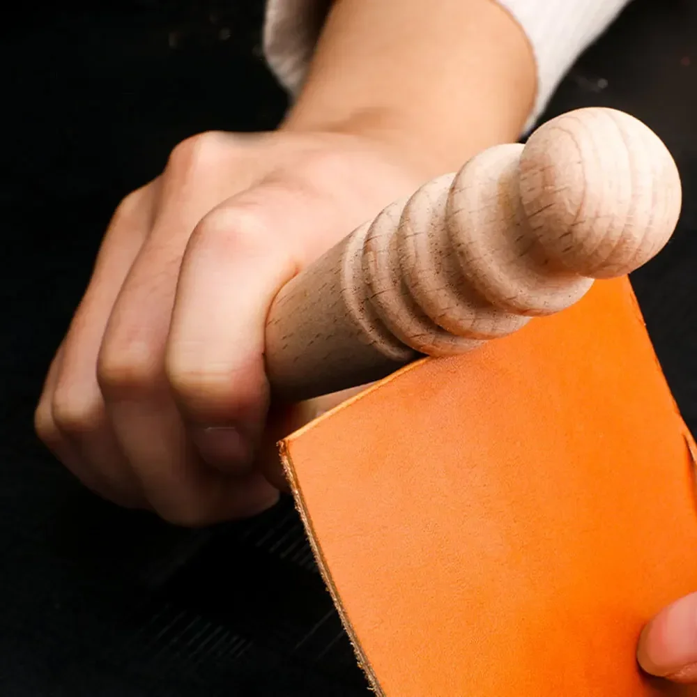 Leather Work Organiser - หลายขนาดไม้ Slicker หนังไม้รอบ Burnishing Edge ขัดขอบหนังหัตถกรรมเครื่องมือทํางาน