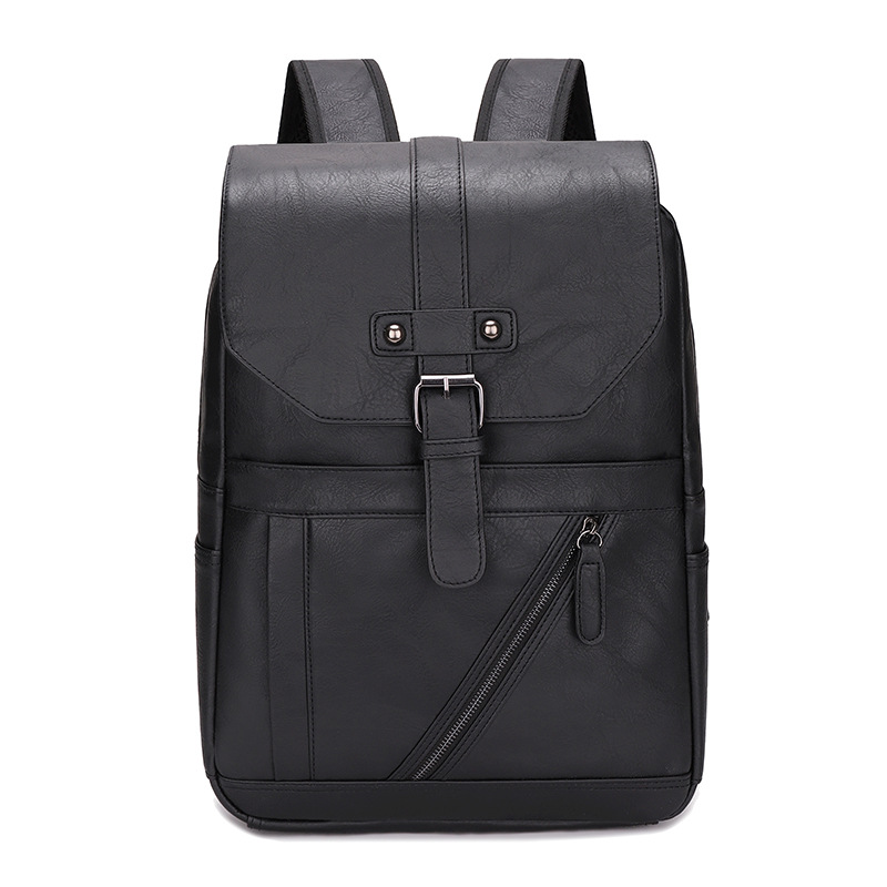 Leather Work Rucksack Mens - กระเป๋าเป้หนังพิมพ์ลายธุรกิจคุณภาพสูง AOTIAN สำหรับผู้ชาย ดีไซน์เนอร์ กระเป๋าใส่แล็ปท็อปแบบมีเชือกผูก พิมพ์ลายโมโนแกรม