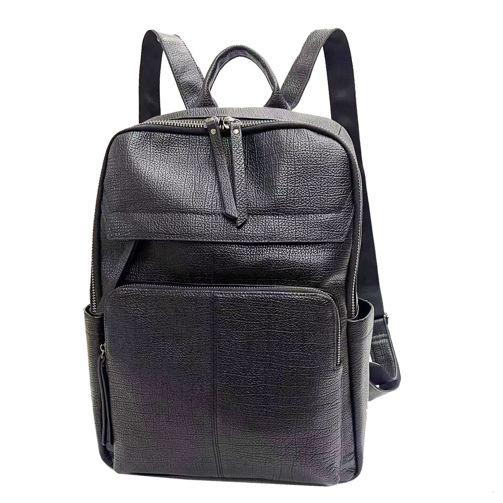 Leather Work Rucksack Mens - กระเป๋าเป้เดินทางหนังแท้สำหรับผู้ชาย ขนาดใหญ่ สีดำ หนังวัวแท้ กระเป๋าเป้สะพายหลังสำหรับใส่แล็ปท็อป มีหลายช่อง