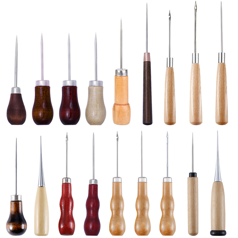 Leather Work Organiser - หนัง Awl ไม้ Handle Awls เย็บ