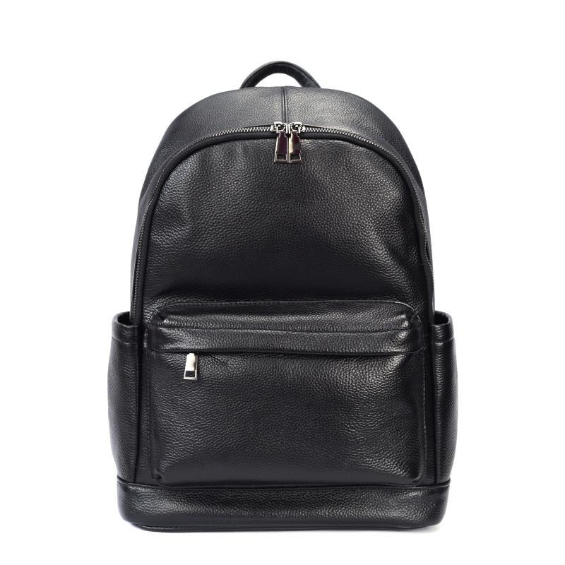 Leather Work Rucksack Mens - กระเป๋าเป้เดินทางหนังแท้สำหรับผู้ชาย ขนาดใหญ่ สีดำ หนังวัว กระเป๋าเป้สะพายหลังสำหรับใส่แล็ปท็อป มีหลายช่อง