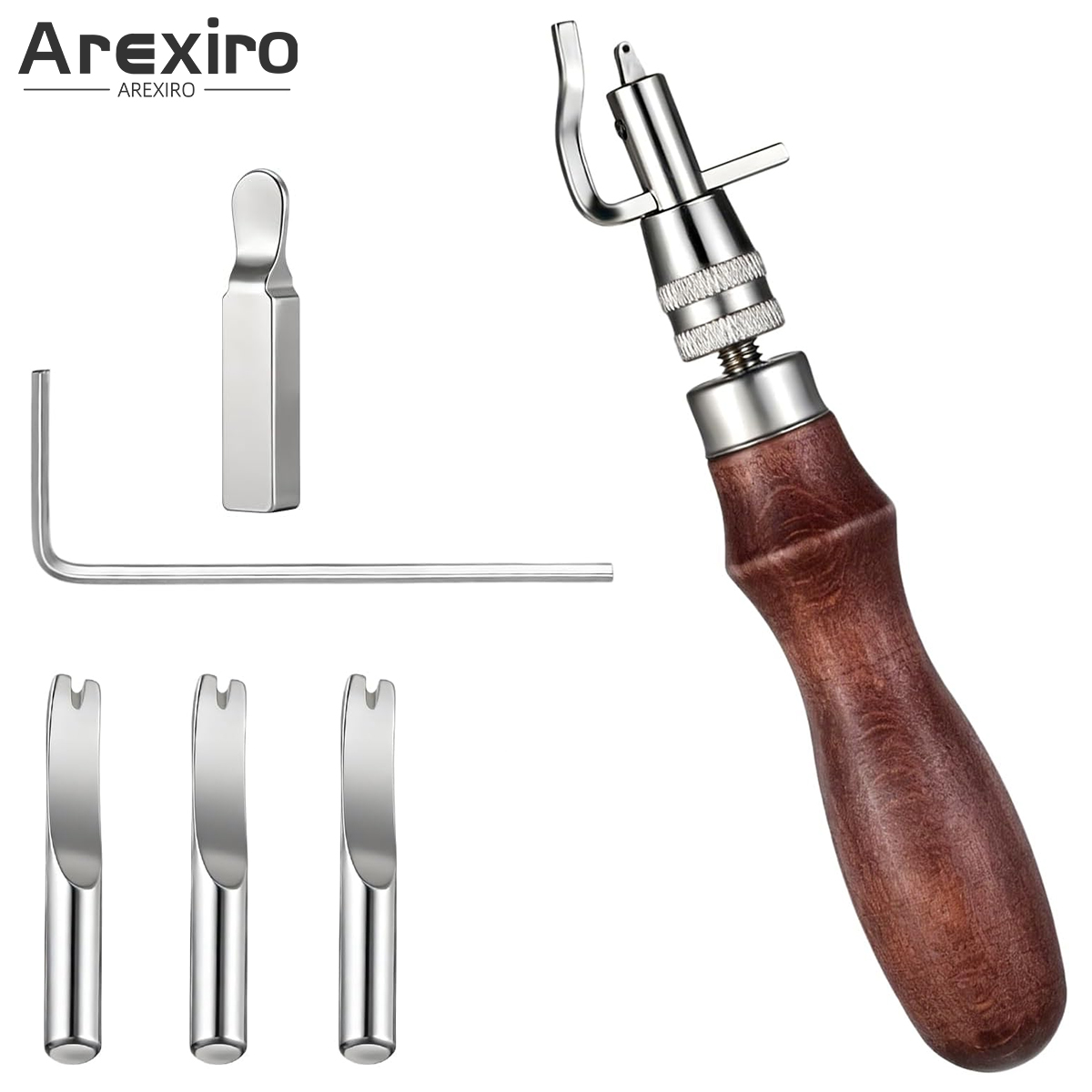 Leatherwork Edge Creaser - ชุดเครื่องมือปรับแต่งขอบหนัง 7 in 1 แบบพกพา สำหรับงานเย็บหนัง