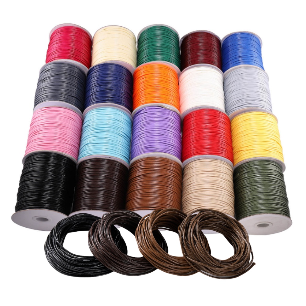 Leatherwork Diy - 10 เมตร/ล็อต 0.5-2.5 มม.สายหนังด้ายผ้าฝ้ายสายสร้อยคอเชือกสร้อยข้อมือลูกปัดสําหรับเครื่องประดับ DIY ทําอุปกรณ์