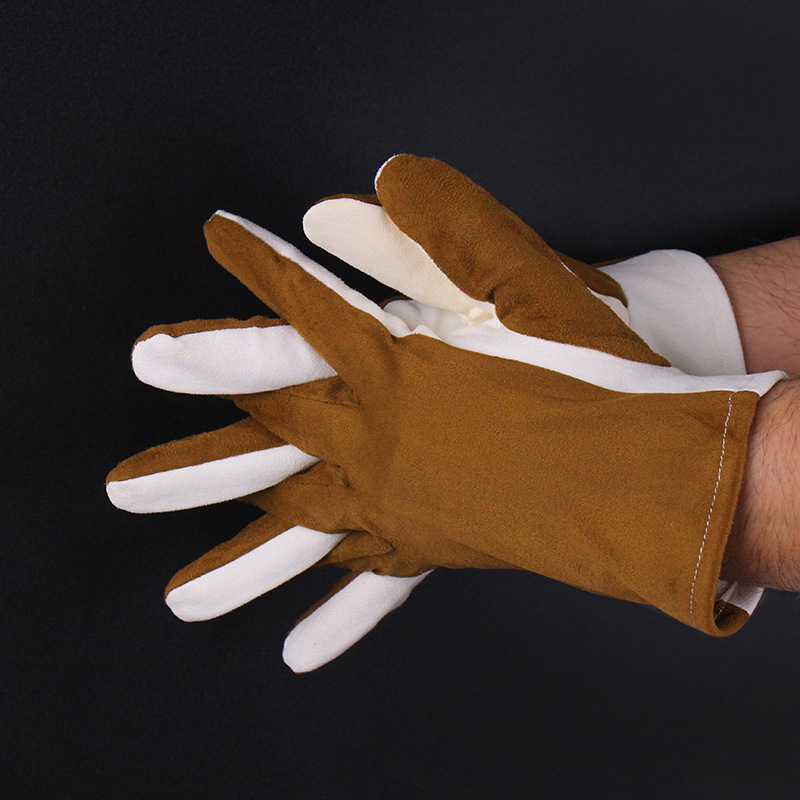 Leatherwork Appreciation - ถุงมือหนังกลับสำหรับงานละเอียดอ่อน - แบบหนาพิเศษสำหรับการจัดการหยก/โบราณวัตถุ เสริมสร้างความรู้เกี่ยวกับเครื่องประดับและปกป้องความปลอดภัยในการทำงาน