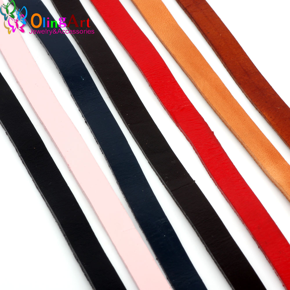 Leatherwork Diy - OlingArt 10*2 มม.1 YARD/Lot หลายสีแบนเชือกหนัง/สาย DIY
