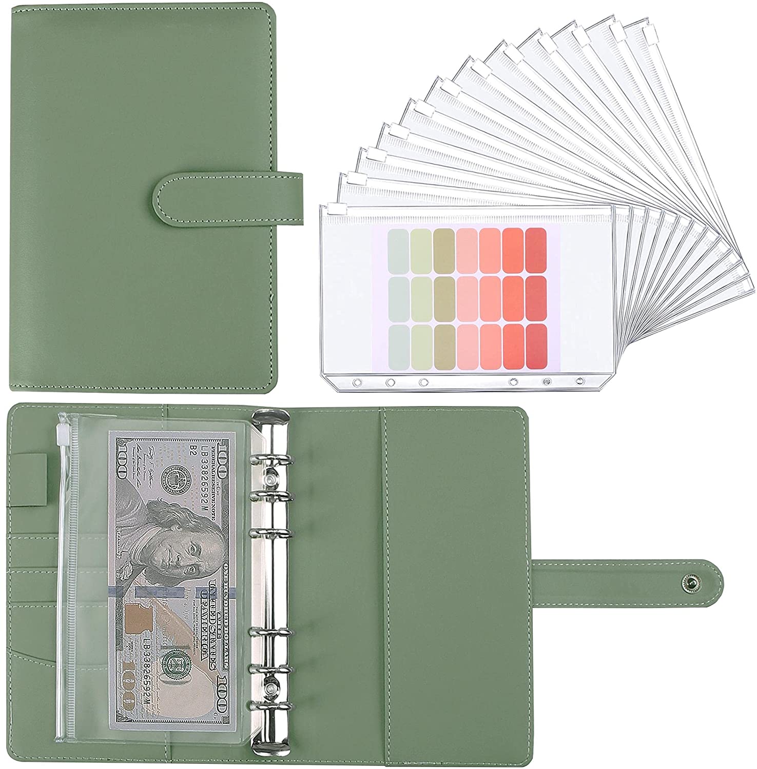 Leather Work Diary - A6 Budget Binder Planner 12ชิ้นงบซอง PU