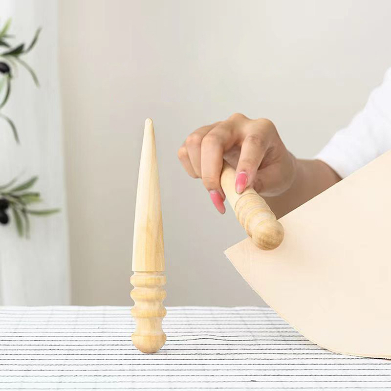 Leather Work Organiser - เครื่องมือขัดขอบหนัง 1 ชิ้น ทำจากไม้เนื้อแข็ง สำหรับงานขัดขอบหนัง ชุดอุปกรณ์งานฝีมือหนัง