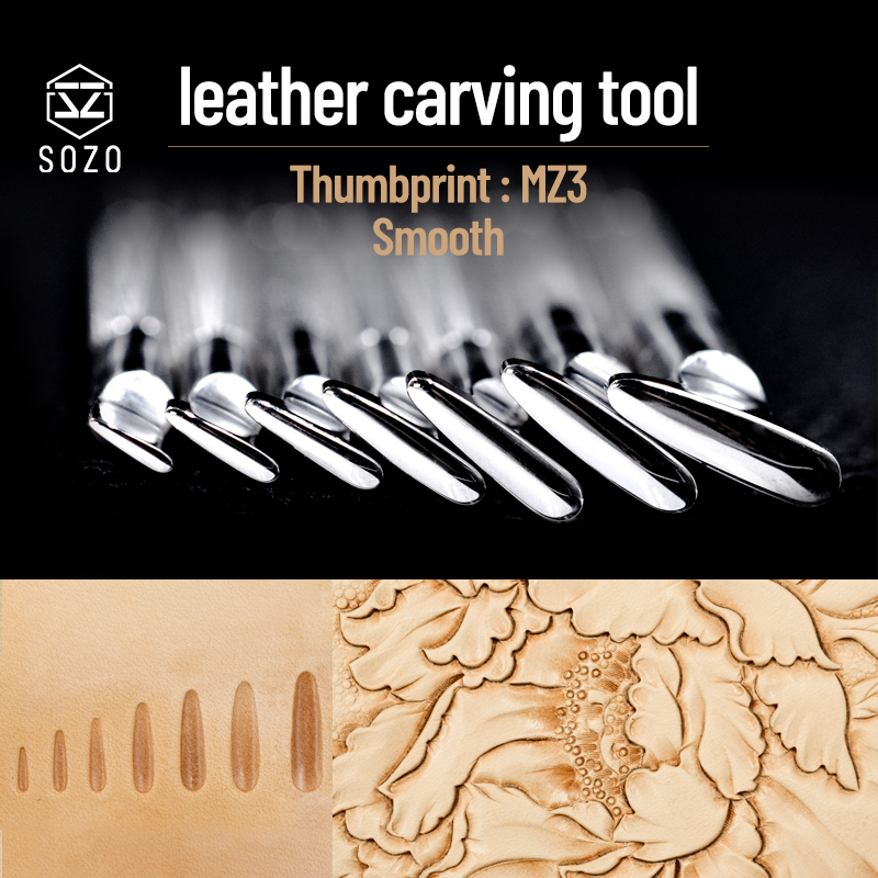 Leather Work Organiser - SOZO MZ3หนังปั๊มเครื่องมือลายนิ้วมือ Smooth Sheridan Saddle Making