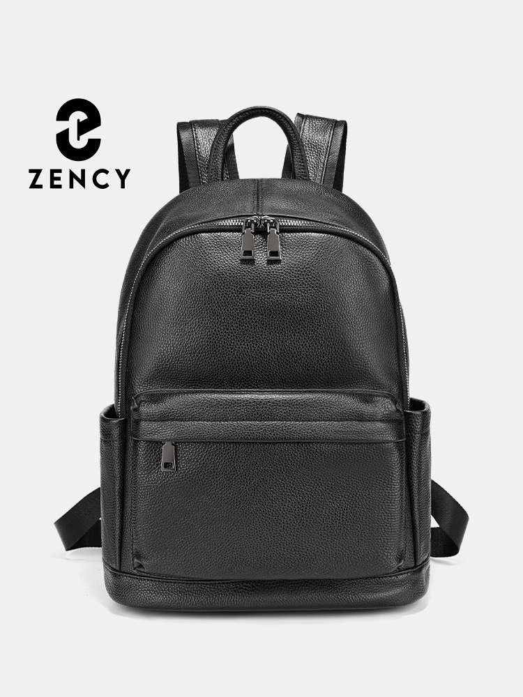 Leather Work Rucksack Mens - เซนซี่ เม็น แบ็คแพ็คกระเป๋าเป้สะพายหลังหนังวัวสีดำกระเป๋าเดินทางกระเป๋าใส่หนังสือสำหรับวิทยาลัยกระเป๋าใส่หนังสือสำหรับทำงานเหมาะกับแล็ปท็อป 12 นิ้วกระเป๋าเป้ธุรกิจขนาดใหญ่มีหลายช่อง
