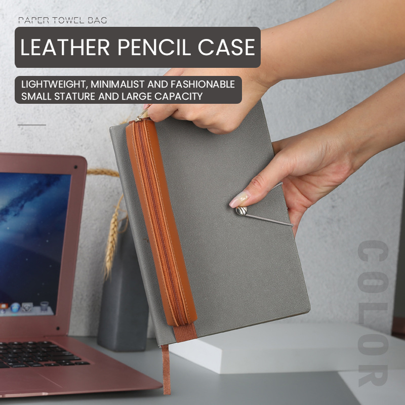 ที่ใส่ปากกาหนัง PU มีซิปเคสปาก - Leather Work Diary บทวิจารณ์และราคา