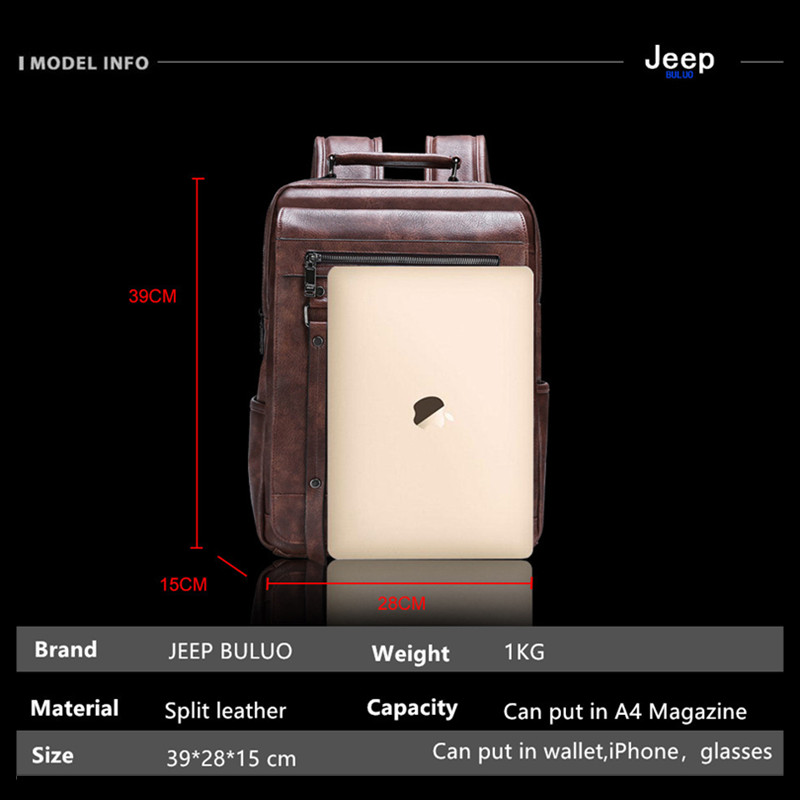 กระเป๋าเป้หนังผู้ชาย Jeep Bulu - Leather Work Rucksack Mens บทวิจารณ์และราคา