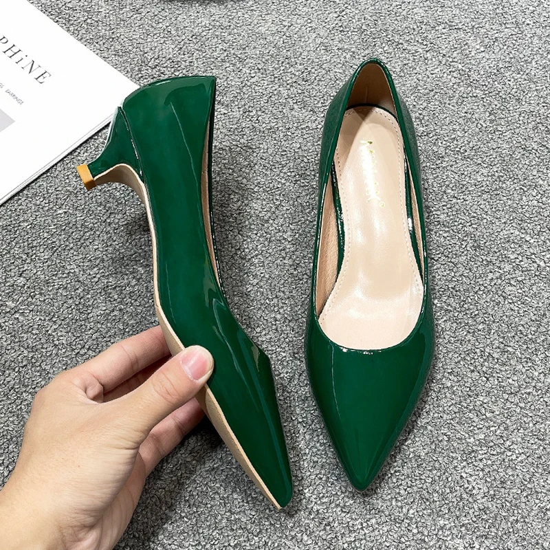 รองเท้าส้นสูงส้นเตี้ยสำหรับผู้ - Leather Work Japan บทวิจารณ์และราคา