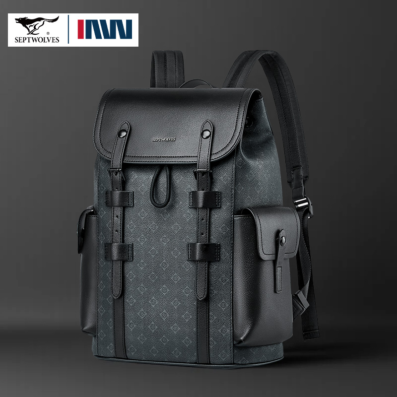 Septwolves คุณภาพสูงธุรกิจพิมพ - Leather Work Rucksack Mens บทวิจารณ์และราคา
