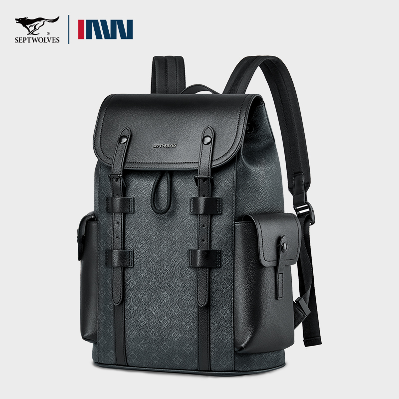 Septwolves คุณภาพสูงธุรกิจพิมพ - Leather Work Rucksack Mens บทวิจารณ์และราคา